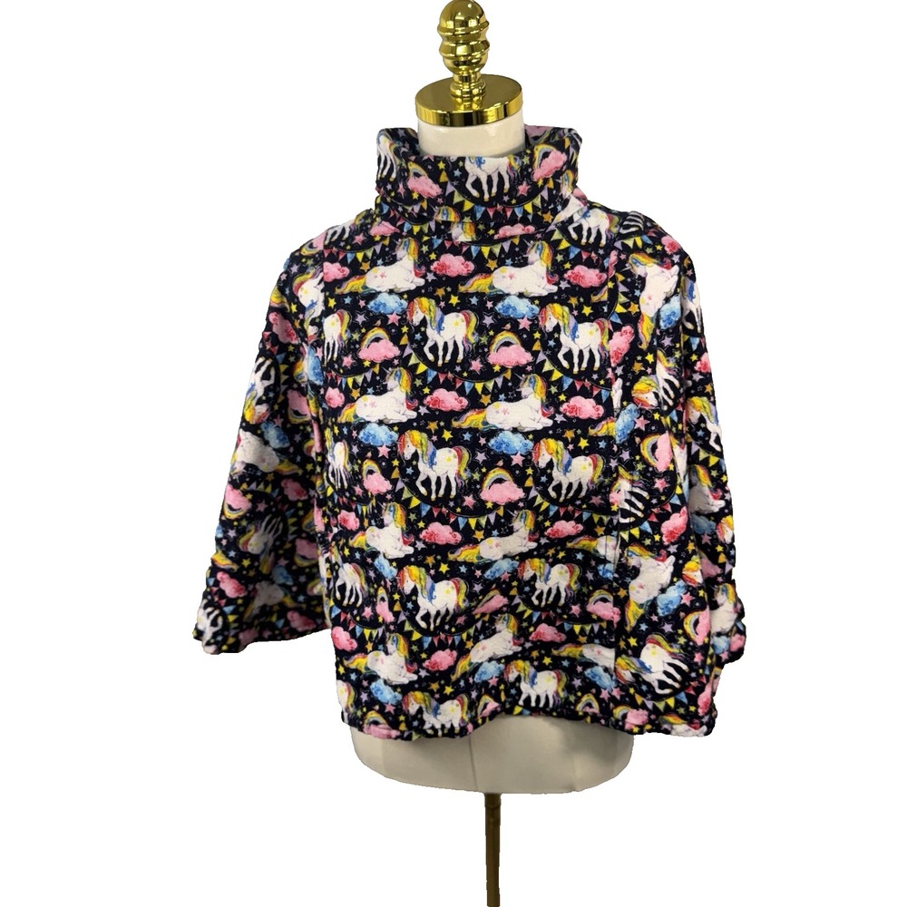 Great Handmade Unicorn Poncho Childrens One Size Turtleneck Colorful Whimsical